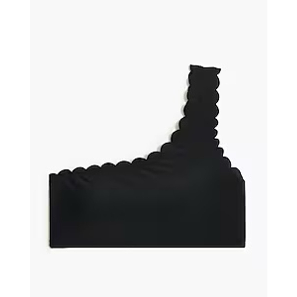 NWT J. Crew Factory Scalloped one-shoulder bikini top size large black BP345